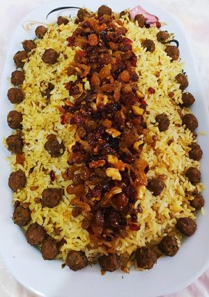 عکسی از دستور کشمش پلو به سبک من🍽️😋