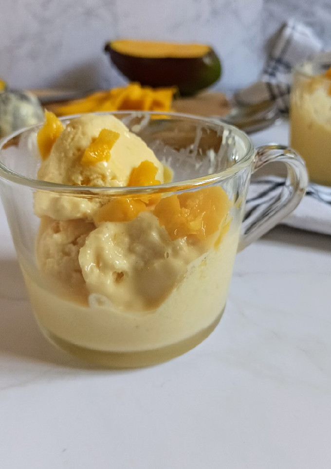 Una foto de Helado de mango (en Thermomix)