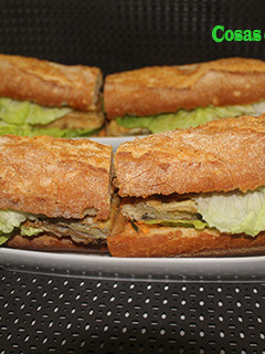 Una foto de Bocadillo de sobras de berenjena