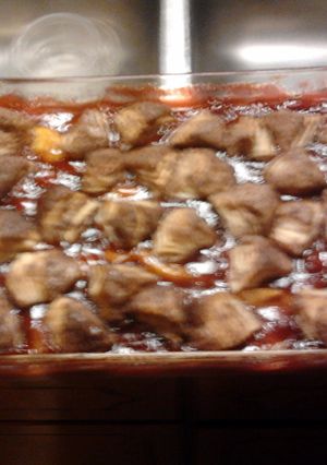 A picture of Cherry Peach Cobbler.