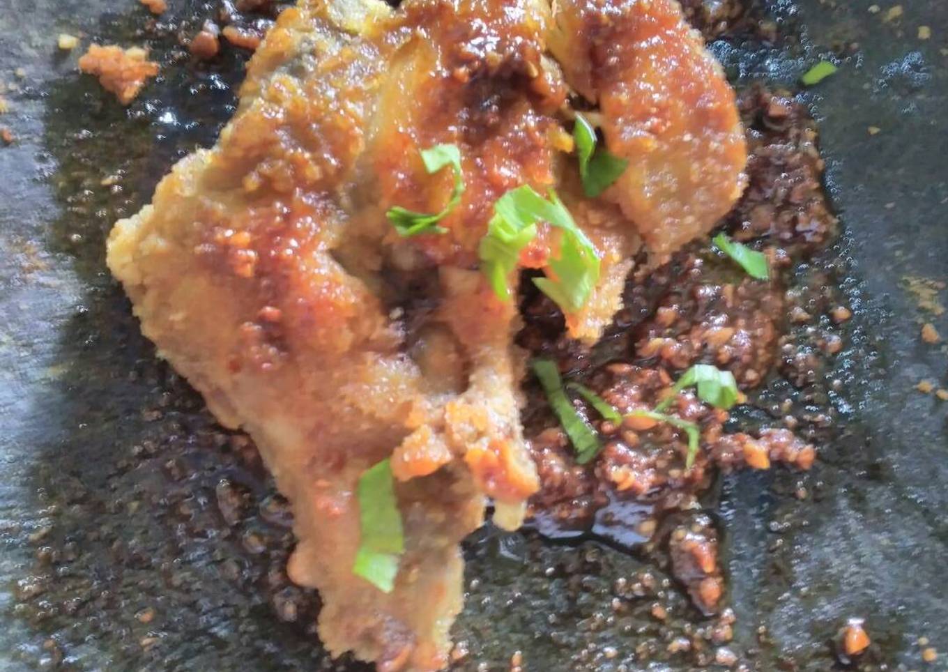 Ayam Kremes Geprek Sambel Kacang