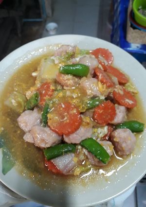 รูปของ ผัดผักหมูเด้งใส่ไข่