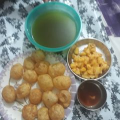 Homemade pani puri A picture of Homemade pani puri.