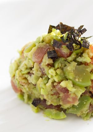 A picture of Fava Bean and Tuna Tartare.