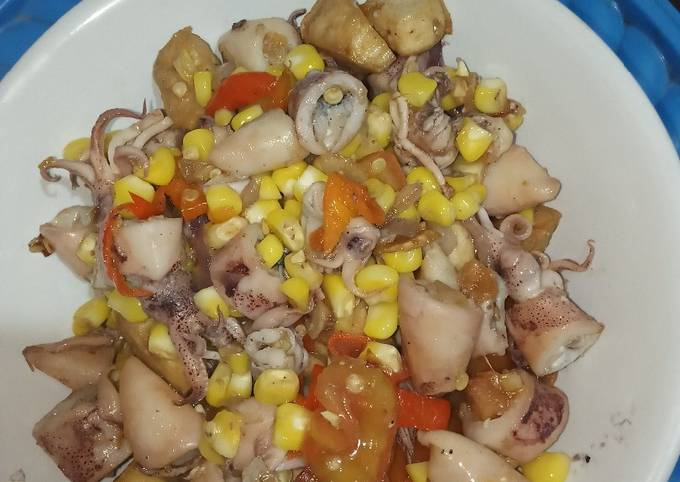 Resep Tumis cumi tahu jagung pedas yang Sempurna