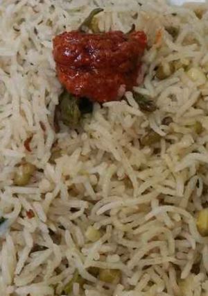 A picture of Whole Moong Daal Pulao.