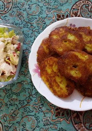 عکسی از دستور کوکو سیب زمینی امشبم