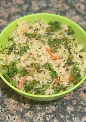 A picture of Green chana pulao.