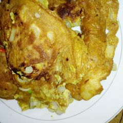 A picture of Egg n potato pizza.