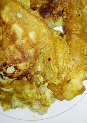 A picture of Egg n potato pizza.