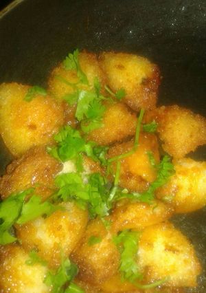 A picture of Idli chilli manchurian.
