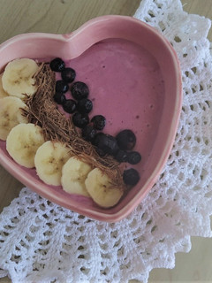 Foto de Bowl de queijo quark, banana e framboesas