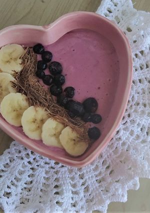 Foto de Bowl de queijo quark, banana e framboesas