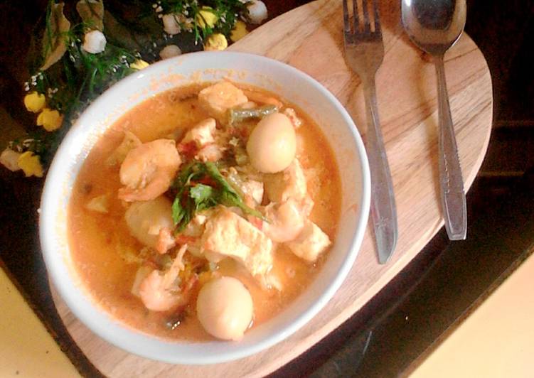 Cara mengolah Lodeh Telur Puyuh Tahu dan Kacang Panjang yang Enak Banget