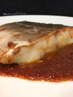 Una foto de Bacalao en salsa vizcaína