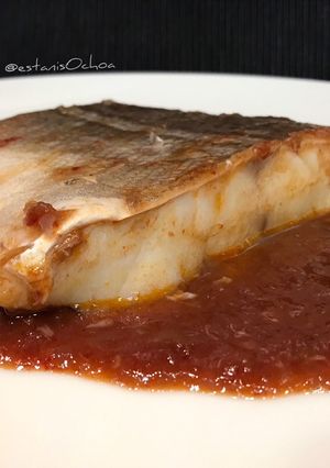 Una foto de Bacalao en salsa vizcaína