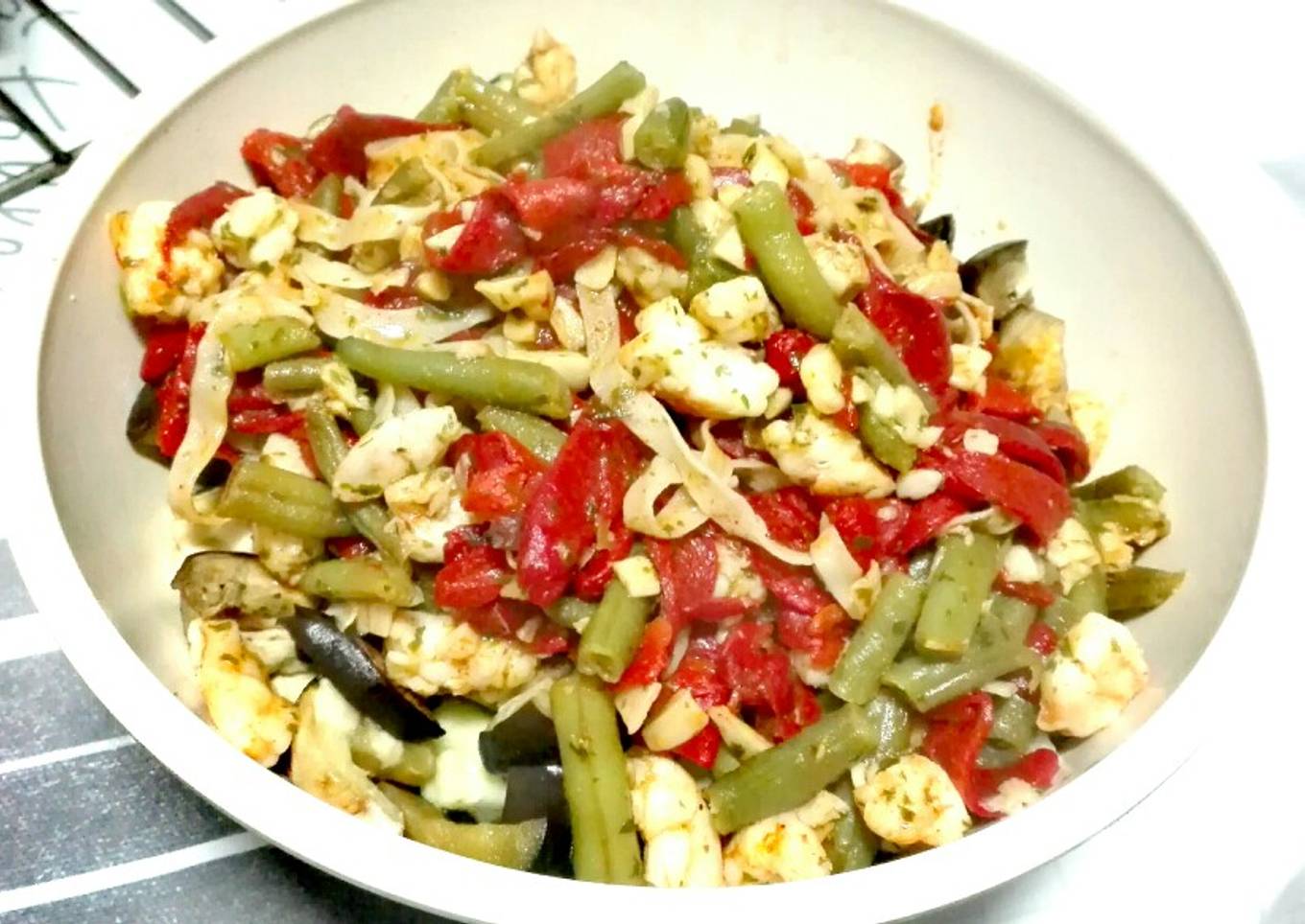Ensalada templada de berenjena y calabacín