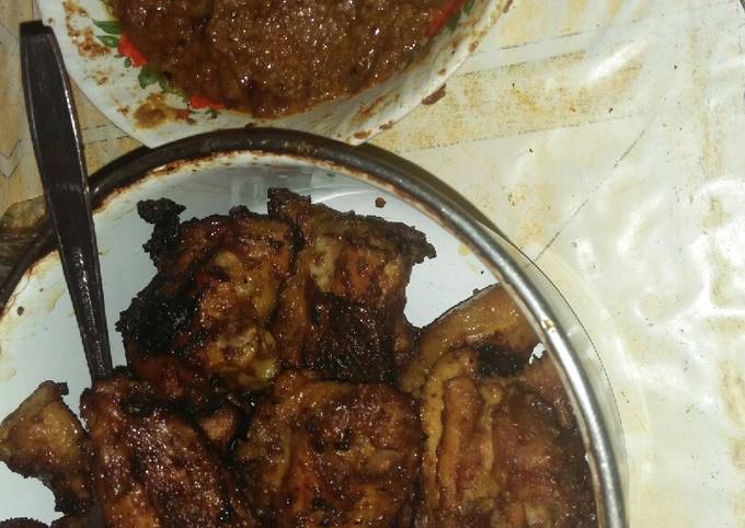 Ayam bakar bumbu kacang ala2 anak kouuss