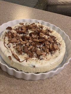A picture of Kinder cheese cake🥮.