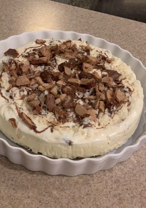A picture of Kinder cheese cake🥮.