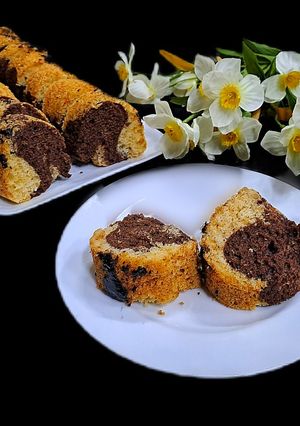 عکسی از دستور کیک ماربل (بدون فر)