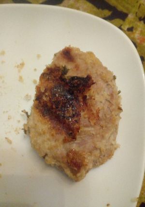 A picture of Mutton meat baked with mustard.