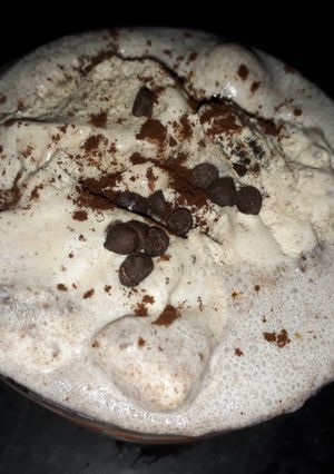 A picture of Chocolate and coconut milk smoothie.