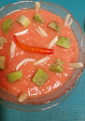 A picture of Chipotle Gazpacho Soup -- Trendsetter For Hot Summers.