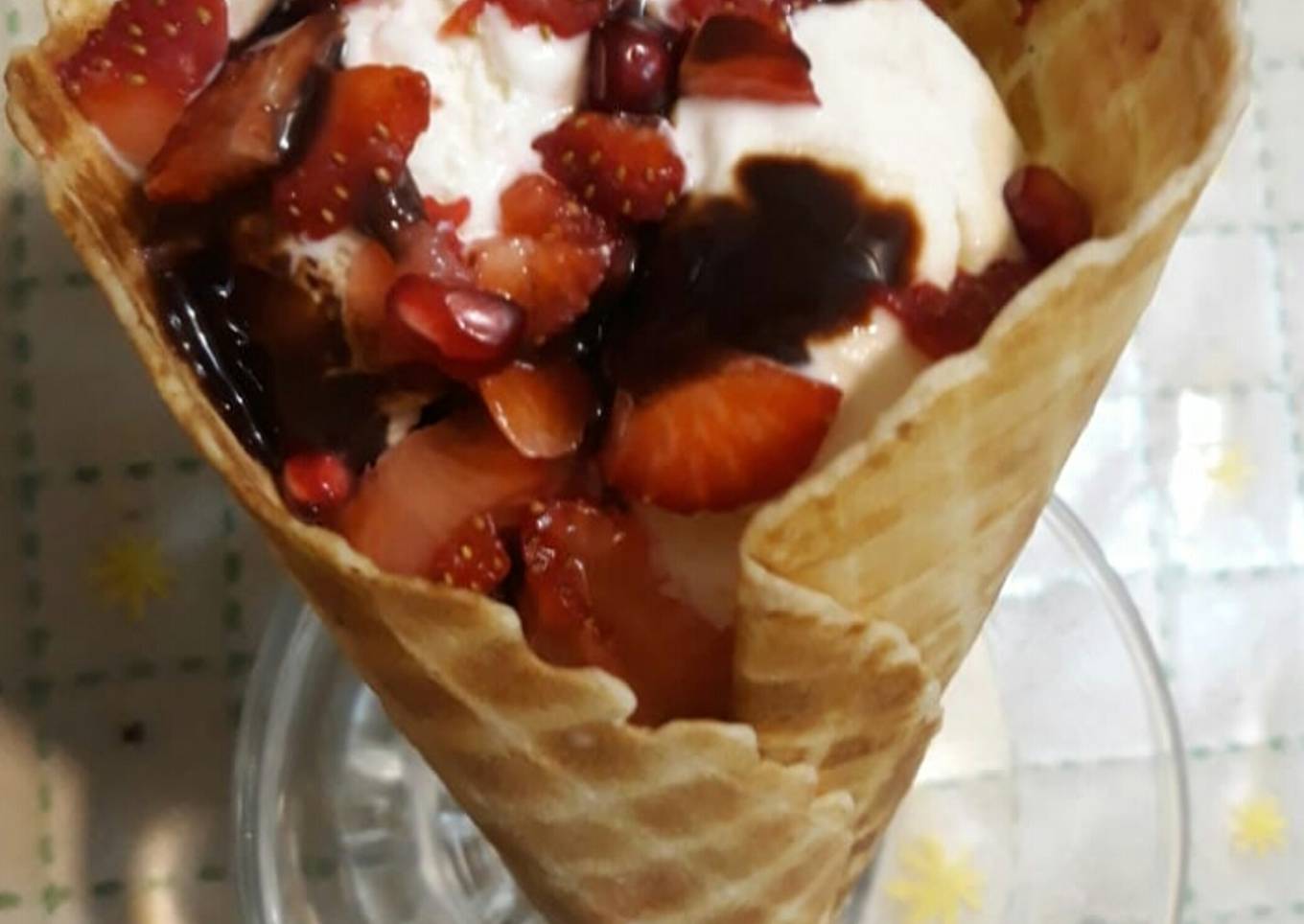 Red Velvet Waffle Cone