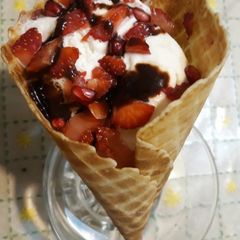 A picture of Red Velvet Waffle Cone.
