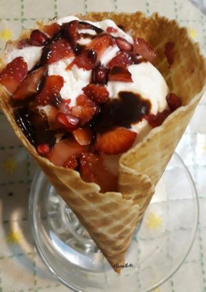 A picture of Red Velvet Waffle Cone.