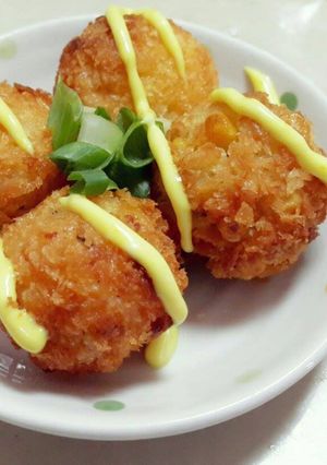 起司玉米炸飯糰 的食譜成品照片