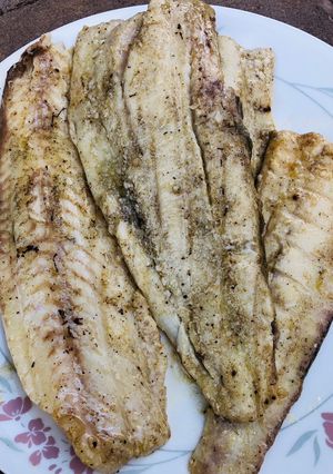 A picture of Fresh Grilled Lemon 🍋 Pepper Fluke 🐠.