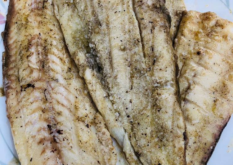 Steps to Cook Super Quick Fresh Grilled Lemon 🍋 Pepper Fluke 🐠