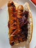 Hot dog con crauti rossi