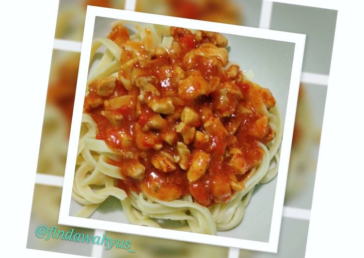 Bagaimana meracik Fettuchini saos ayam gochujang Lezat