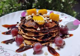 Millets Fruits Choco-chips pancakes 🥞(5min Dish)
