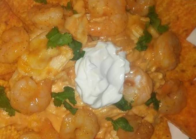 Simple Way to Make Homemade Buffalo chicken and shrimp nachos