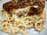 A picture of spaghetti with chicken