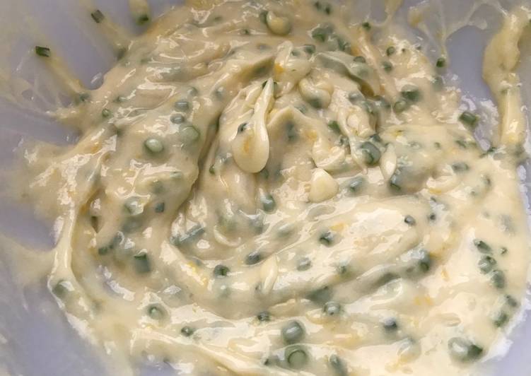 Honey lemon butter sauce with chive and cappers