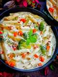 क्रीमी व्हाइट सॉस पास्ता (creamy white sauce pasta recipe in Hindi)