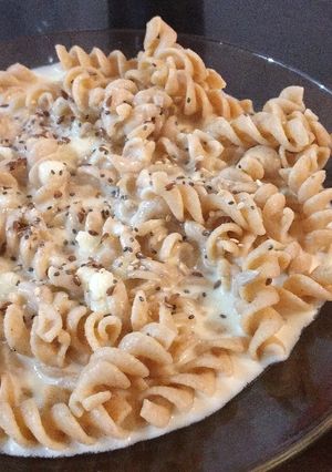 Una foto de Fideos con crema para 2 personas