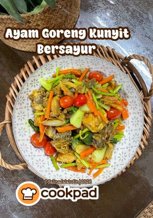 Gambar Ayam Goreng Kunyit Bersayur
