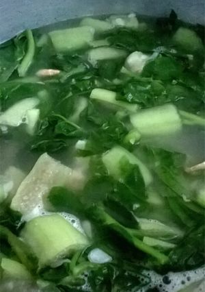 Hình của món Canh mồng tơi, mướp, tôm khô.