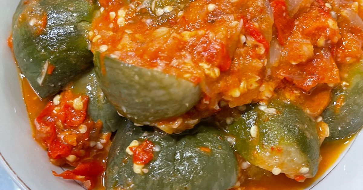 Sambel pecak terong hijau terasi