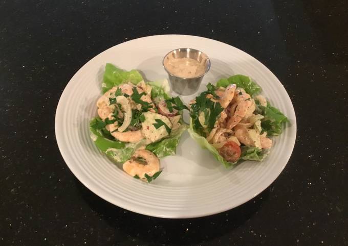 Recipe of Quick Shrimp and Cucumber Salad Lettece Wraps