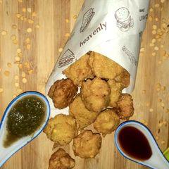 Bengal gram fritters A picture of Bengal gram fritters.