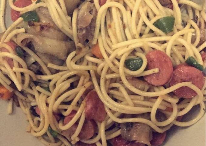 Steps to Prepare Quick Spaghetti stir fry