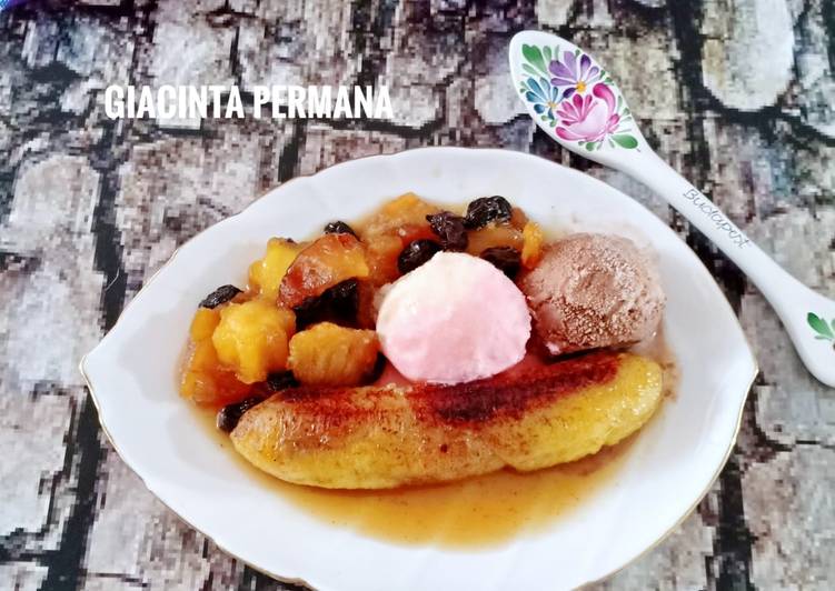 Bagaimana Menyiapkan Nanas Karamel dan es krim Anti Gagal