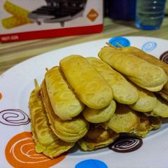 A picture of Hot Dog waffles.